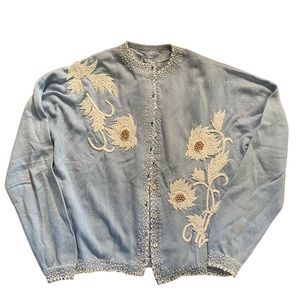 Vintage Pringle of Scotland Cashmere Beaded Cardigan